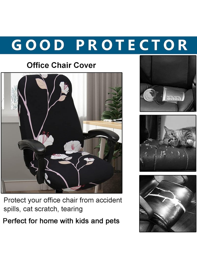 Waterproof Office Chair Cover, Computer Office Chair Covers Water-Repellent Universal Boss Chair Covers Modern Simplism Style High Back Chair Slipcover (Z-Elegant, Large) - Image 3